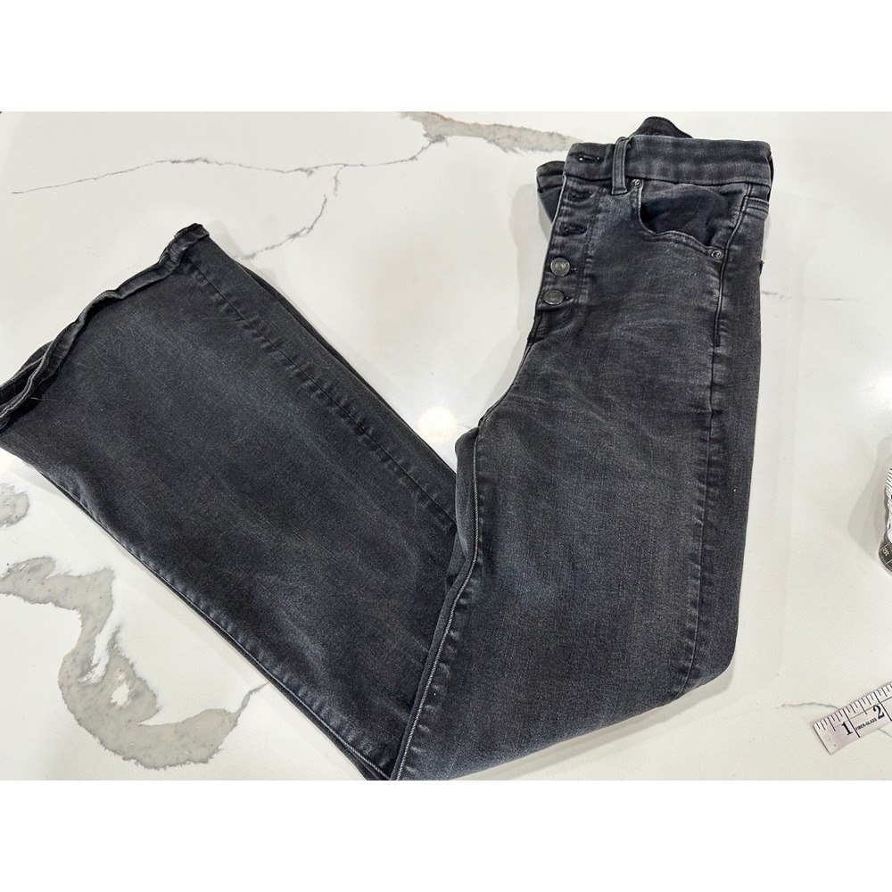 American Eagle Curvy‎ Highest Rise Flare Jeans Black Next Level Stretch 2